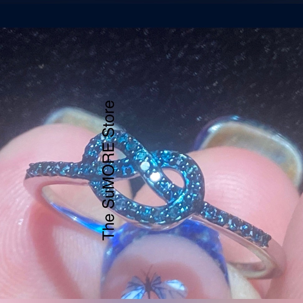 New Blue Diamond Knot Ring